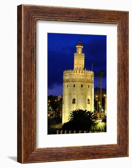 Torre Del Oro (Gold Tower), Museo Naval, Seville, Andalucia, Spain-Carlo Morucchio-Framed Photographic Print