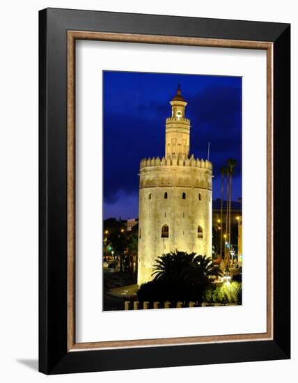 Torre Del Oro (Gold Tower), Museo Naval, Seville, Andalucia, Spain-Carlo Morucchio-Framed Photographic Print