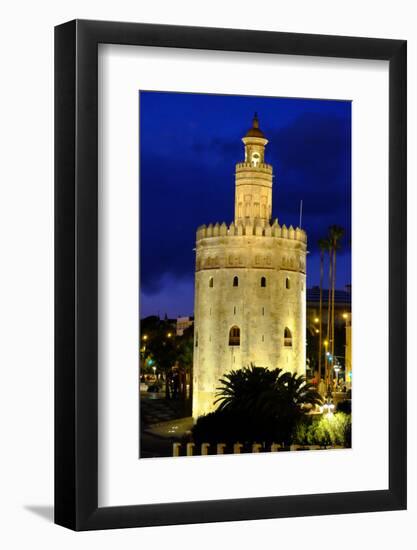 Torre Del Oro (Gold Tower), Museo Naval, Seville, Andalucia, Spain-Carlo Morucchio-Framed Photographic Print