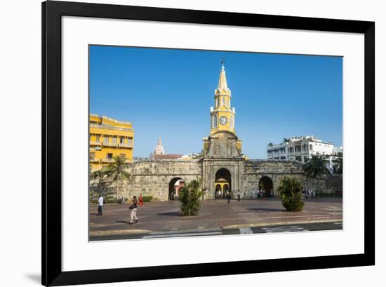 Torre del Reloj Publico (Public Clock Tower), UNESCO World Heritage Site, Cartagena, Colombia, Sout-Michael Runkel-Framed Photographic Print