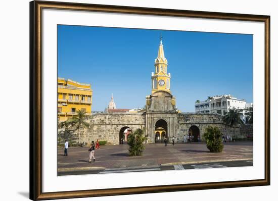 Torre del Reloj Publico (Public Clock Tower), UNESCO World Heritage Site, Cartagena, Colombia, Sout-Michael Runkel-Framed Photographic Print