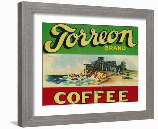 Torreon Coffee Label-Lantern Press-Framed Art Print