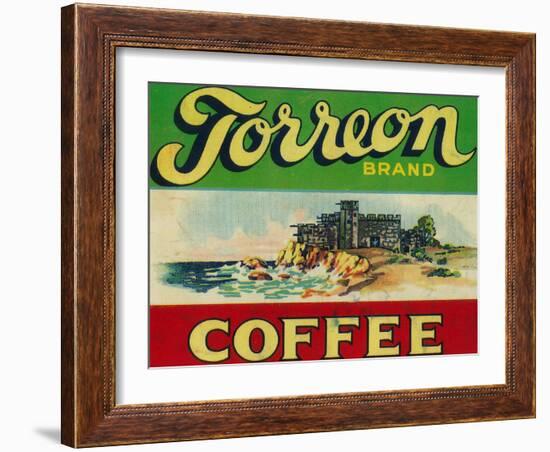 Torreon Coffee Label-Lantern Press-Framed Art Print