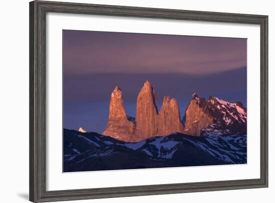 Torres del Paine Mountain Peaks, Patagonia, Magellanic Region, Chile-Pete Oxford-Framed Photographic Print