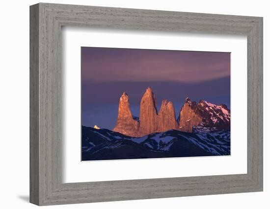 Torres del Paine Mountain Peaks, Patagonia, Magellanic Region, Chile-Pete Oxford-Framed Photographic Print