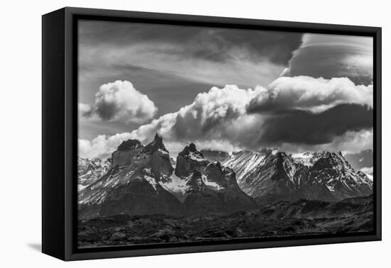 Torres Del Paine National Park, Cuernos and Clouds, Region 12, Chile, Patagonia-Howie Garber-Framed Premier Image Canvas