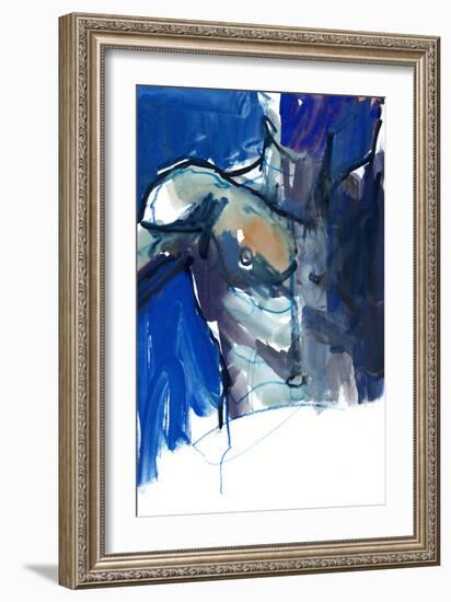 Torso, 2022, (mixed media on paper)-Mark Adlington-Framed Giclee Print