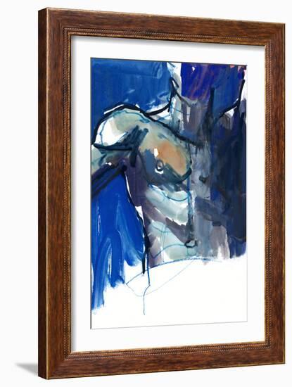 Torso, 2022, (mixed media on paper)-Mark Adlington-Framed Giclee Print