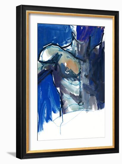 Torso, 2022, (mixed media on paper)-Mark Adlington-Framed Giclee Print