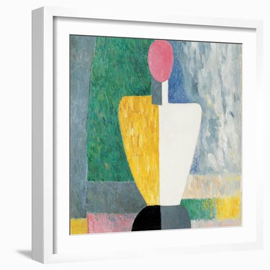 Torso (Figure with Pink Fac), 1928-1932-Kazimir Malevich-Framed Giclee Print