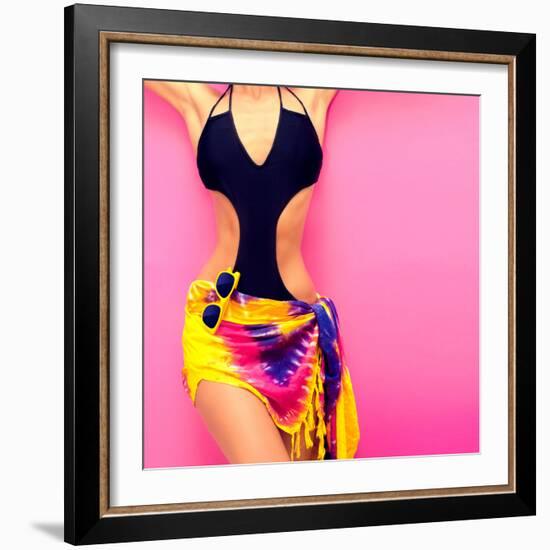 Torso of a Girl in a Swimsuit Fashion-Evgeniya Porechenskaya-Framed Photographic Print