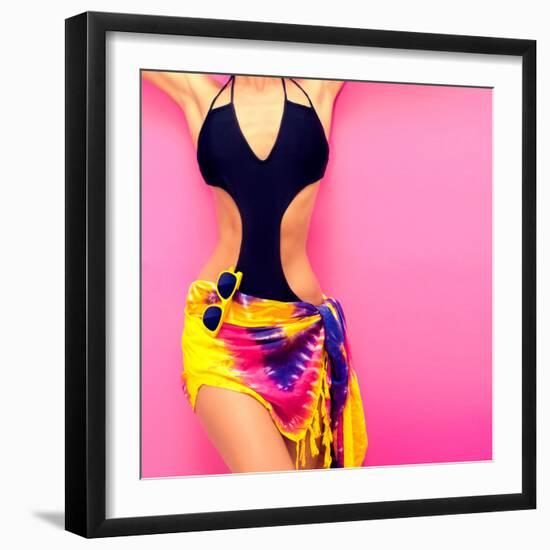 Torso of a Girl in a Swimsuit Fashion-Evgeniya Porechenskaya-Framed Photographic Print