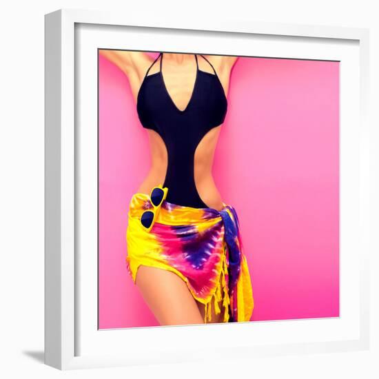 Torso of a Girl in a Swimsuit Fashion-Evgeniya Porechenskaya-Framed Photographic Print