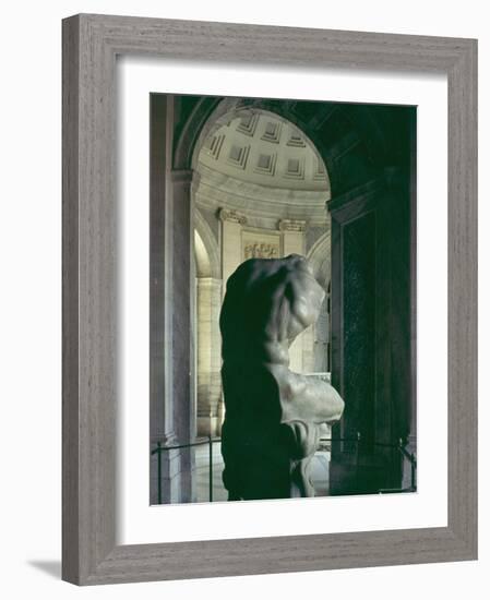 Torso of Belvedere, 1st Century BC Greek Sculpture by Athenian Apollonius in Vatican Museum-Dmitri Kessel-Framed Photographic Print