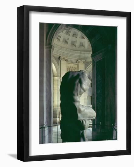 Torso of Belvedere, 1st Century BC Greek Sculpture by Athenian Apollonius in Vatican Museum-Dmitri Kessel-Framed Photographic Print