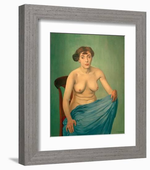 Torso with Blue Cloth-Félix Vallotton-Framed Giclee Print