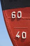 Water level marking at a red ship's bow, Bremen-Vegesack, Bremen, Germany-Torsten Krüger-Photographic Print