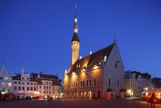 City Hall on the Marketplace, Historical Houses, Lower City, with Dusk, Tallinn, Estonia, Europe-Torsten Kruger-Photographic Print