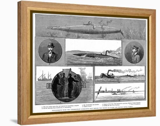 Torsten Nordenfeldt's Steam-Powered Submarine, 1885-null-Framed Premier Image Canvas