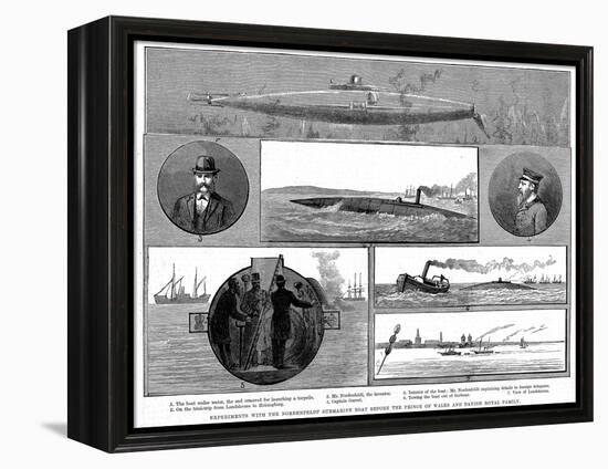 Torsten Nordenfeldt's Steam-Powered Submarine, 1885-null-Framed Premier Image Canvas