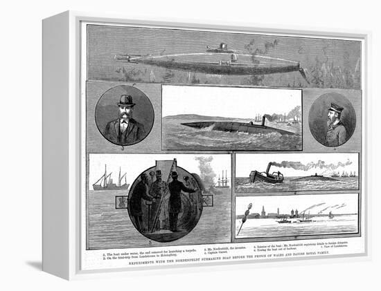 Torsten Nordenfeldt's Steam-Powered Submarine, 1885-null-Framed Premier Image Canvas