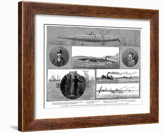 Torsten Nordenfeldt's Steam-Powered Submarine, 1885-null-Framed Giclee Print