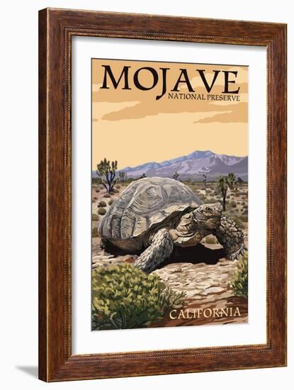 Tortoise - Mojave National Preserve, California-Lantern Press-Framed Premium Giclee Print