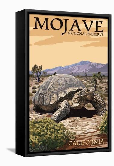 Tortoise - Mojave National Preserve, California-Lantern Press-Framed Stretched Canvas