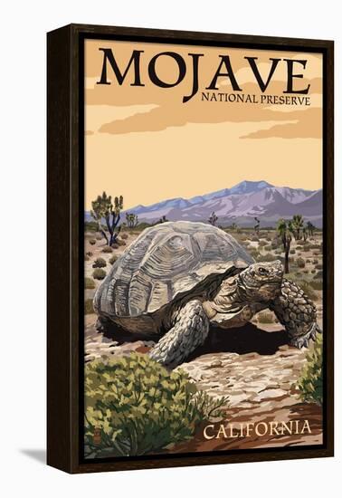 Tortoise - Mojave National Preserve, California-Lantern Press-Framed Stretched Canvas