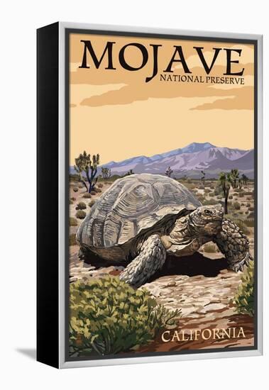 Tortoise - Mojave National Preserve, California-Lantern Press-Framed Stretched Canvas