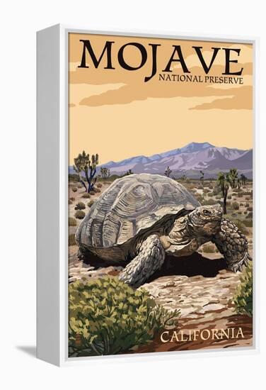 Tortoise - Mojave National Preserve, California-Lantern Press-Framed Stretched Canvas