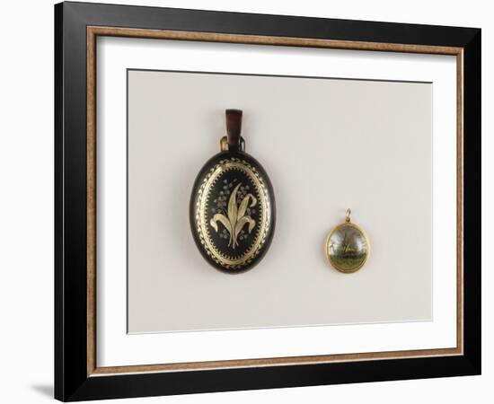 Tortoise Shell Pendant with Gold and Silver Inlays, 1850-null-Framed Giclee Print