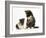 Tortoiseshell Kitten with Baby Tortoiseshell Guinea Pig-Mark Taylor-Framed Photographic Print