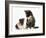 Tortoiseshell Kitten with Baby Tortoiseshell Guinea Pig-Mark Taylor-Framed Photographic Print