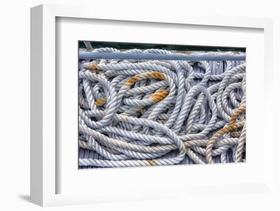 Tortola, British Virgin Islands. Detail of Nautical Rope Wit Rust-Janet Muir-Framed Photographic Print