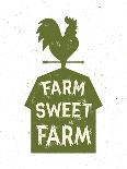 Free Range Farm Fresh Eggs. Vintage Rustic Chicken Silhouette. Retro Rough Textured Hen Badge with-Tortuga-Art Print