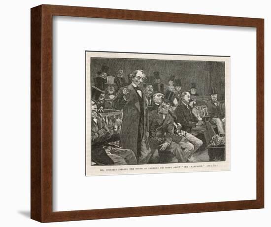 Tory Prime Minister Benjamin Disraeli Speaks During a Debate on Irish Home Rule-null-Framed Art Print