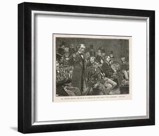 Tory Prime Minister Benjamin Disraeli Speaks During a Debate on Irish Home Rule-null-Framed Art Print