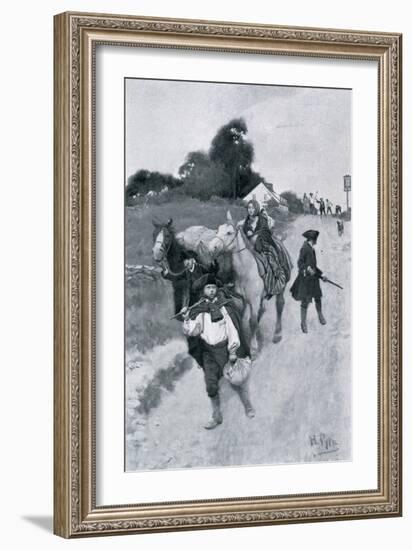 Tory Refugees on Their Way to Canada, Illustration from "Colonies and Nation" by Woodrow Wilson-Howard Pyle-Framed Giclee Print