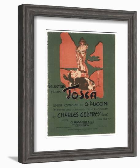 Tosca, the Death of Scarpia-Adolfo Hohenstein-Framed Art Print