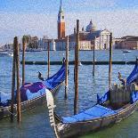 Venice Lagoon with Gondola-Tosh-Art Print