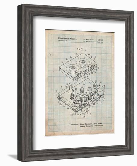 Toshiba Cassette Tape Recorder Patent-Cole Borders-Framed Art Print