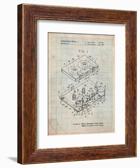 Toshiba Cassette Tape Recorder Patent-Cole Borders-Framed Art Print