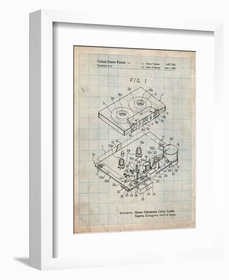 Toshiba Cassette Tape Recorder Patent-Cole Borders-Framed Art Print