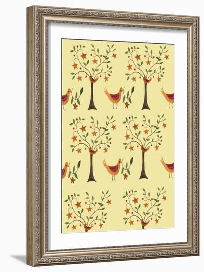 Toss 4 Birds Trees-Cheryl Bartley-Framed Giclee Print