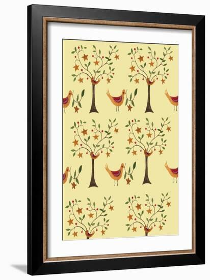 Toss 4 Birds Trees-Cheryl Bartley-Framed Giclee Print