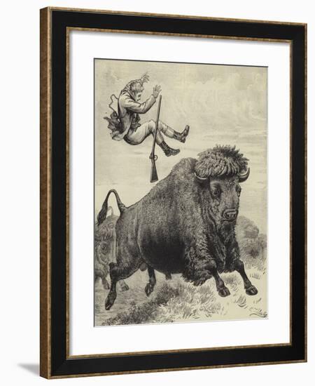 Tossed by a Prairie Bull-null-Framed Giclee Print