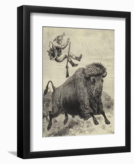 Tossed by a Prairie Bull-null-Framed Giclee Print