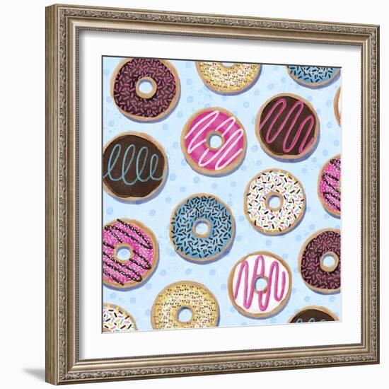 Tossed Painterly Donuts-Elizabeth Caldwell-Framed Giclee Print