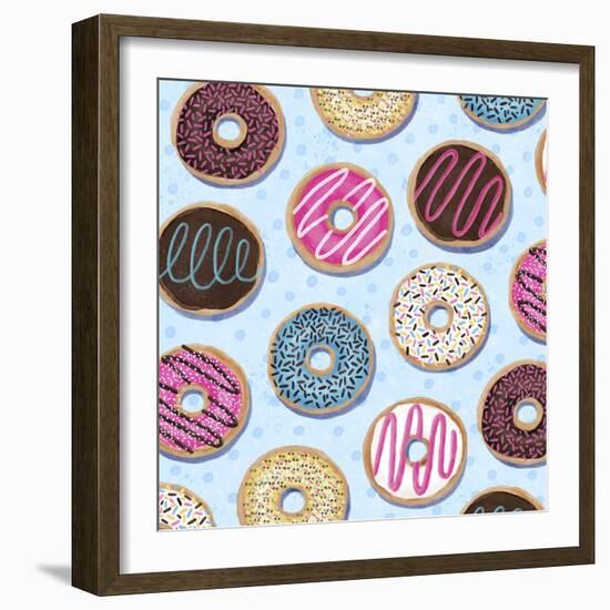 Tossed Painterly Donuts-Elizabeth Caldwell-Framed Giclee Print